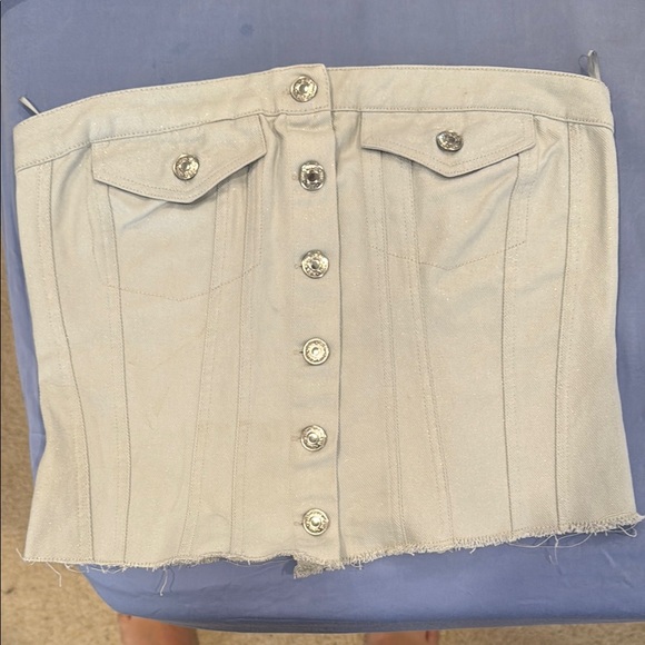 Zara light blue jean top - Picture 1 of 3